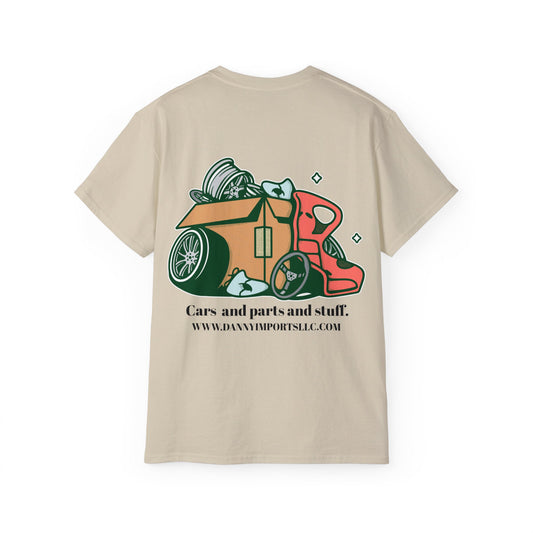 Cars and parts and stuff colored tee